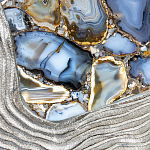 Кофейный стол со столешницей из агата Agate Design Blue  варинант исполнения - 4 | Loft Concept в Липецке
