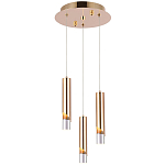 Подвесной светильник Metal Acrylic Tube Trio Gold Hanging Lamp варинант исполнения - 2 | Loft Concept в Липецке