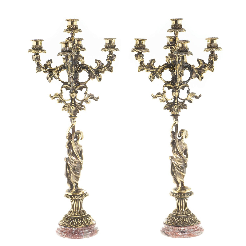 Подсвечники из бронзы на 10 свечей на подставке из камня креноид Stone Candlestick Бронза Подсвечники из бронзы на 10 свечей на подставке из камня креноид Stone Candlestick Бронза в Липецке | Loft Concept