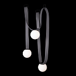 Подвесной светильник с серыми кожаными ремнями и белыми стеклянными плафонами в виде шаров Flos Wireline Lighting варинант исполнения - 4 | Loft Concept в Липецке