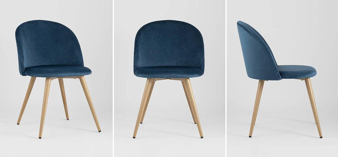 Стул Miruna Chair II Синий Велюр Стул Miruna Chair II Синий Велюр - Loft-Concept в Липецке