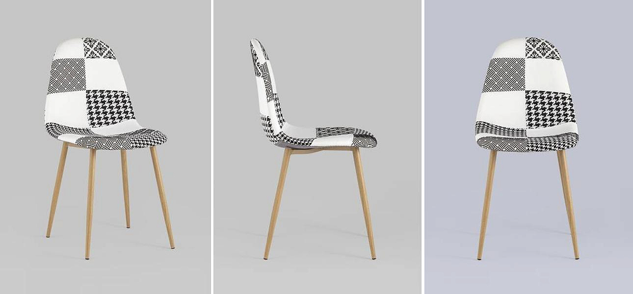 Стул Archie Chair Черно-Белый Печворк Стул Archie Chair Черно-Белый Печворк - Loft-Concept в Липецке