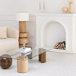 Дизайнерский журнальный стол с прозрачной столешницей и ножками в форме геометрических фигур Pytusin варинант исполнения - 3 | Loft Concept в Липецке