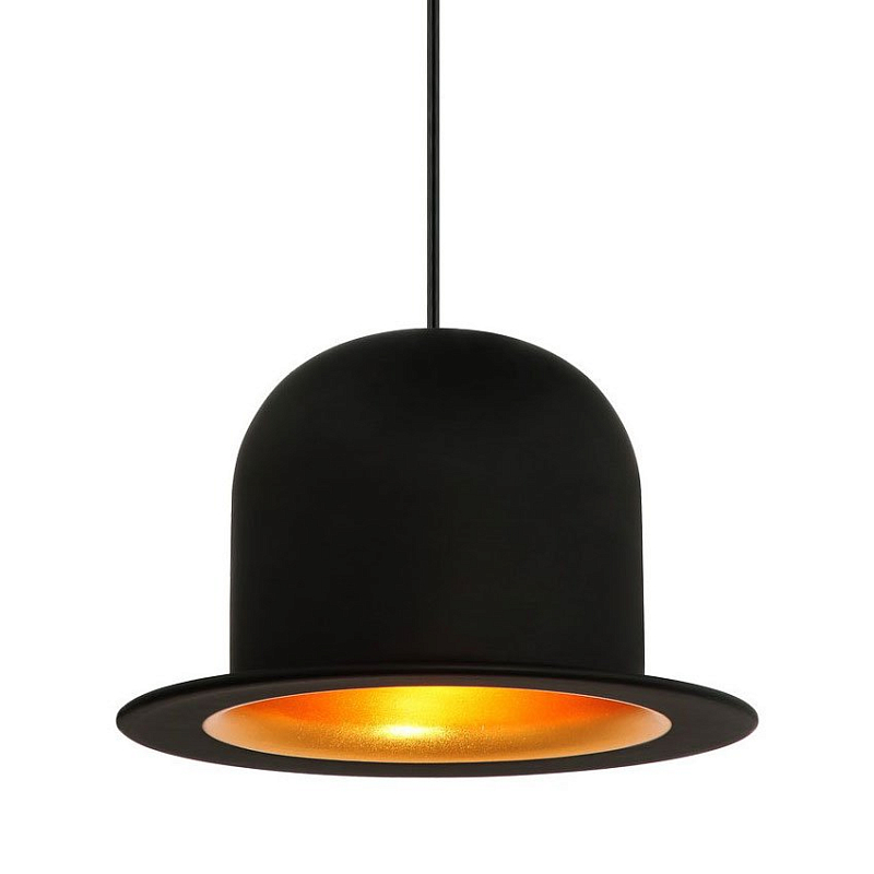 Подвесной светильник Pendant Lamp Banker Bowler Hat II Черный Золотой Подвесной светильник Pendant Lamp Banker Bowler Hat II Черный Золотой в Липецке | Loft Concept