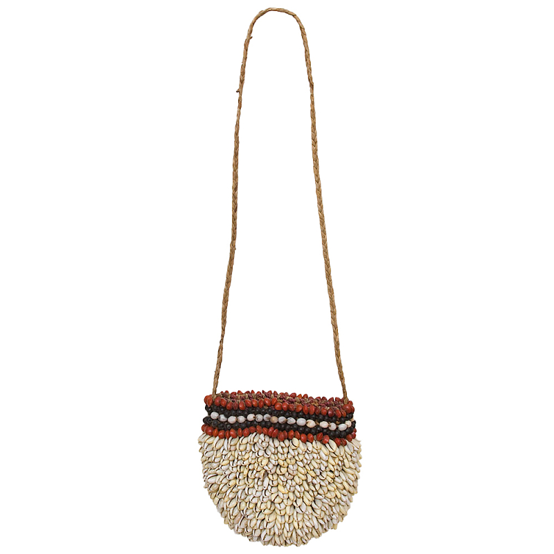 Декоративный аксессуар сумка из ракушек Aboriginal Bag Beige Red Бежевый Красный Черный Декоративный аксессуар сумка из ракушек Aboriginal Bag Beige Red Бежевый Красный Черный в Липецке | Loft Concept