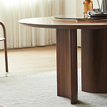 Стол обеденный круглый с двойной столешницей Walnut Wood Table варинант исполнения - 7 | Loft Concept в Липецке