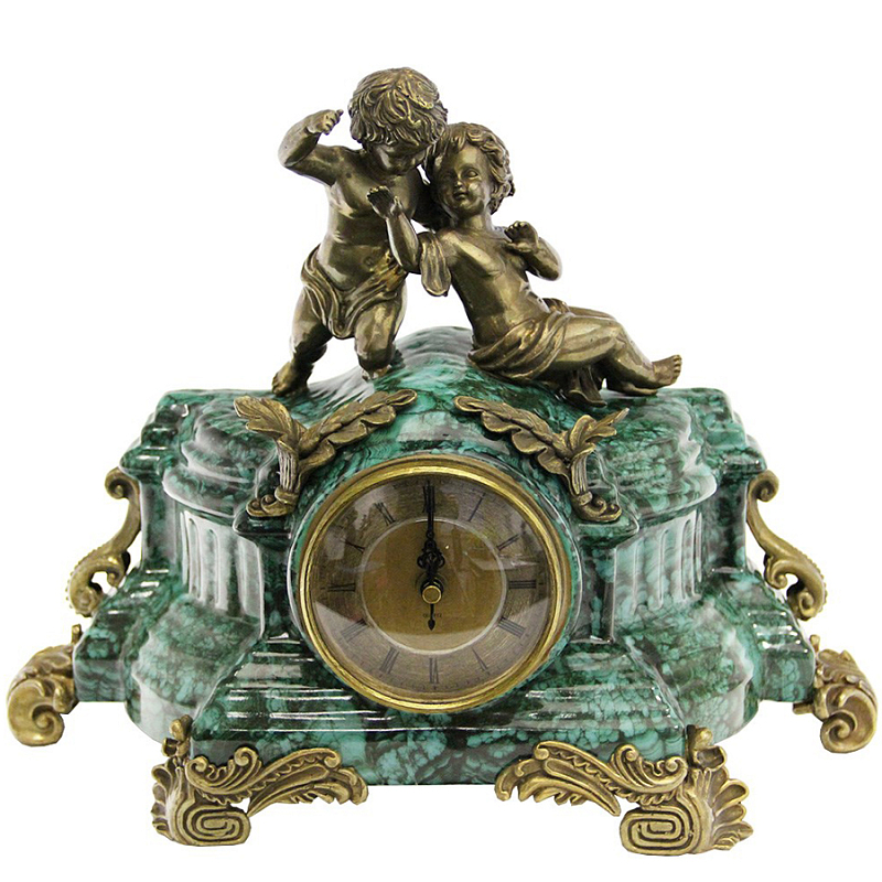Часы Porcelain Malachite Малахит (зеленый) Бронза Часы Porcelain Malachite Малахит (зеленый) Бронза в Липецке | Loft Concept