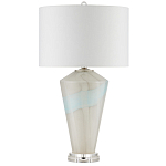 Настольная лампа стеклянная с тканевым абажуром Edges варинант исполнения - 4 | Loft Concept в Липецке