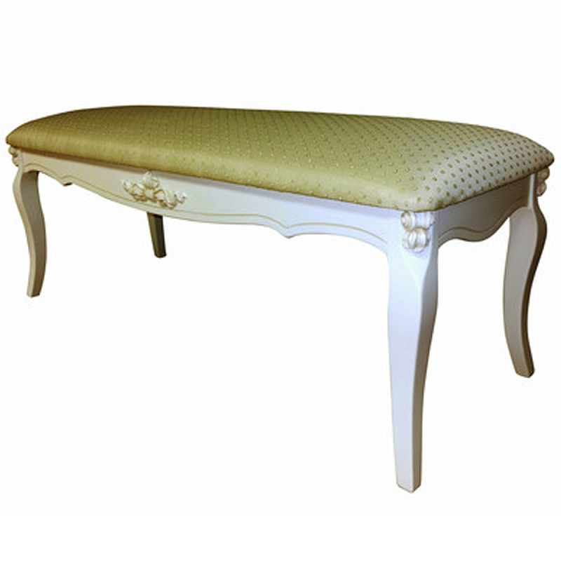 Банкетка велюр в стиле прованс Lotte French Seating Banquette Белый Бежевый в Липецке | Loft Concept 