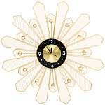 Часы настенные из металла в виде солнца с чёрным циферблатом Mirror Tower Clock варинант исполнения - 1 | Loft Concept в Липецке