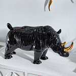 Статуэтка черный носорог с золотыми рогами Golden Horned Black Rhino варинант исполнения - 5 | Loft Concept в Липецке