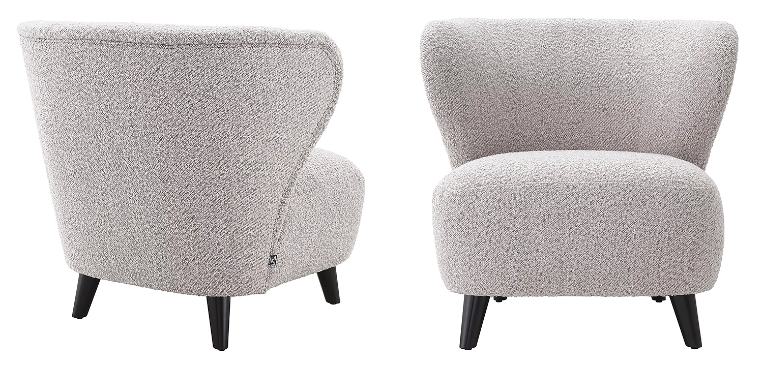 Кресло Eichholtz Chair Hydra Boucle Серый Черный Кресло Eichholtz Chair Hydra Boucle Серый Черный - Loft-Concept в Липецке