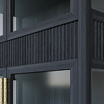 Витрина Primo со стеклянными фасадами и 2 ящиками Черный дуб варинант исполнения - 6 | Loft Concept в Липецке