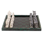 Шахматы Русские сказки с доской из натурального камня Змеевик Decorative Thematic Chess варинант исполнения - 1 | Loft Concept в Липецке