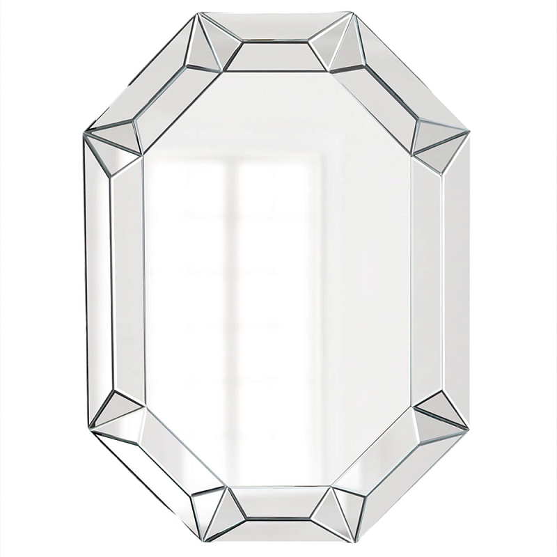 Зеркало настенное восьмиугольное Mirror Facets Серебряный Черный Зеркало настенное восьмиугольное Mirror Facets Серебряный Черный в Липецке | Loft Concept