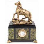 Часы настольные из натурального камня с декором в виде коня Horse Stone Clock варинант исполнения - 1 | Loft Concept в Липецке