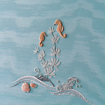 Обои с вышивкой ручной работы Amami Waves Moonbeam colourway on silk moire варинант исполнения - 5 | Loft Concept в Липецке