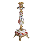 Подсвечник с цветочной росписью из фарфора с бронзовыми элементами Eden Garden варинант исполнения - 2 | Loft Concept в Липецке