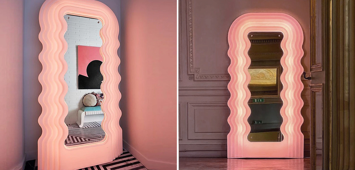 Зеркало Pink Ultrafragola Mirror Ettore Sottsass - Loft-Concept в Липецке