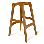 Барный стул со спинкой на 4-х деревянных ножках Сиреневый Велюр Ava Charm варинант исполнения - 4 | Loft Concept в Липецке