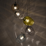 Люстра каскадная с 5-ю разноцветными стеклянными плафонами Kaleido варинант исполнения - 4 | Loft Concept в Липецке