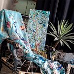 Постер на холсте в стиле шинуазри Chinoiserie Bridge in the garden Poster варинант исполнения - 2 | Loft Concept в Липецке