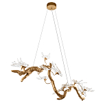 Люстра подвесная линейная с прозрачными стеклянными птичками на ветвях Serip Voa варинант исполнения - 4 | Loft Concept в Липецке