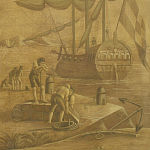 Обои ручная роспись Views of Italy Sepia варинант исполнения - 2 | Loft Concept в Липецке