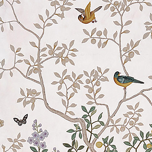 Обои ручная роспись Temple Newsam Tarnished Silver