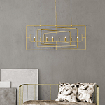 Люстра золотая из пересекающихся прямоугольных элементов Thin Intersecting Rectangles варинант исполнения - 3 | Loft Concept в Липецке