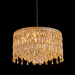 Люстра круглая с хрустальными подвесками на золотистом каркасе Roul Crystal Light варинант исполнения - 3 | Loft Concept в Липецке