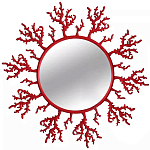 Круглое настенное зеркало Coral Mirror Red варинант исполнения - 1 | Loft Concept в Липецке