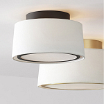 Потолочный светильник с круглым хлопковым абажуром Frosted Diffuser варинант исполнения - 2 | Loft Concept в Липецке