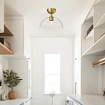 Потолочный светильник с широким полусферическим плафоном из прозрачного стекла Alora Mood варинант исполнения - 5 | Loft Concept в Липецке