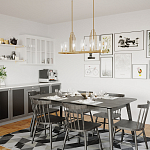 Люстра прямоугольная цвета латунь с прозрачными рифлеными цилиндрическими плафонами Kichler варинант исполнения - 8 | Loft Concept в Липецке