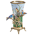 Ваза из фарфора с птицами на бронзовой ветке Garden of Eden варинант исполнения - 1 | Loft Concept в Липецке