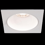 Встраиваемый спот светодиодный квадаратный белого цвета с круглым углублением Ombra Lux  варинант исполнения - 1 | Loft Concept в Липецке