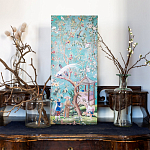 Постер на холсте в стиле шинуазри с изображением сада Chinoiserie Gazebo in the Imperial Garden Poster варинант исполнения - 4 | Loft Concept в Липецке