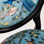 Стул из массива бука бирюзовый с изображением птиц в саду Turquoise Chinoiserie Bird Chair варинант исполнения - 2 | Loft Concept в Липецке