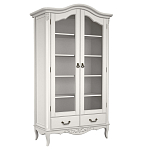 Шкаф книжный белый из массива бука с 5-ю полками и 2-мя ящиками в стиле прованс White Provence варинант исполнения - 1 | Loft Concept в Липецке