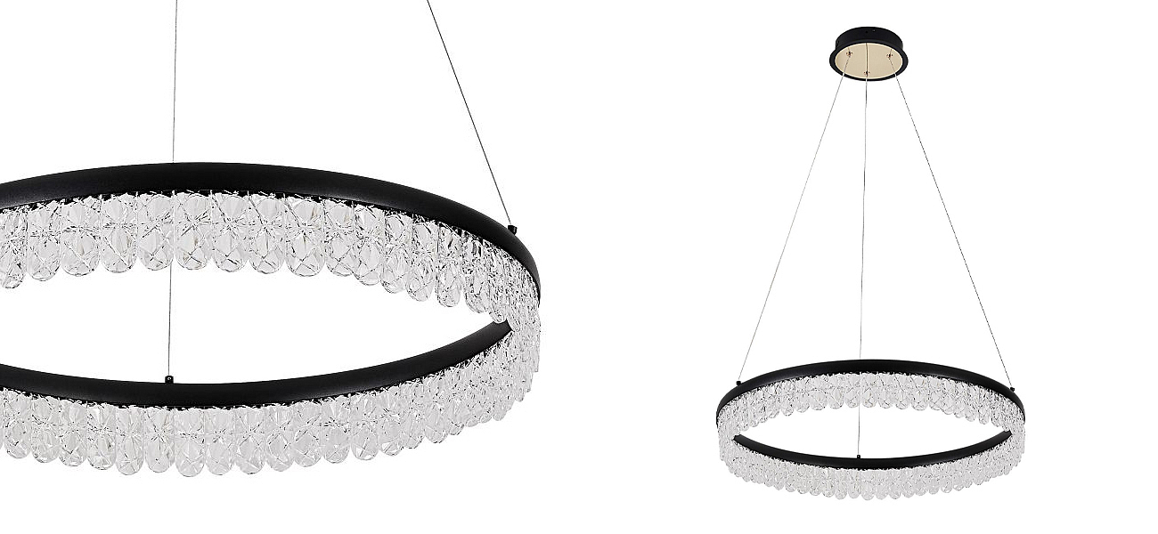 Круглая светодиодная люстра Pettico Black Круглая светодиодная люстра Pettico Black - Loft-Concept в Липецке