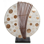 Настольная лампа из перламутра и дерева на подставке Indonesian Round Shell варинант исполнения - 1 | Loft Concept в Липецке