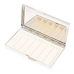 Таблетница карманная прямоугольная на 7 отделений с зеркалом и накладкой из натурального камня Лазурит Silver Stone Pillboxes варинант исполнения - 3 | Loft Concept в Липецке