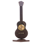 Часы настольные в виде гитары из натурального камня Обсидиан Stone Clock варинант исполнения - 3 | Loft Concept в Липецке