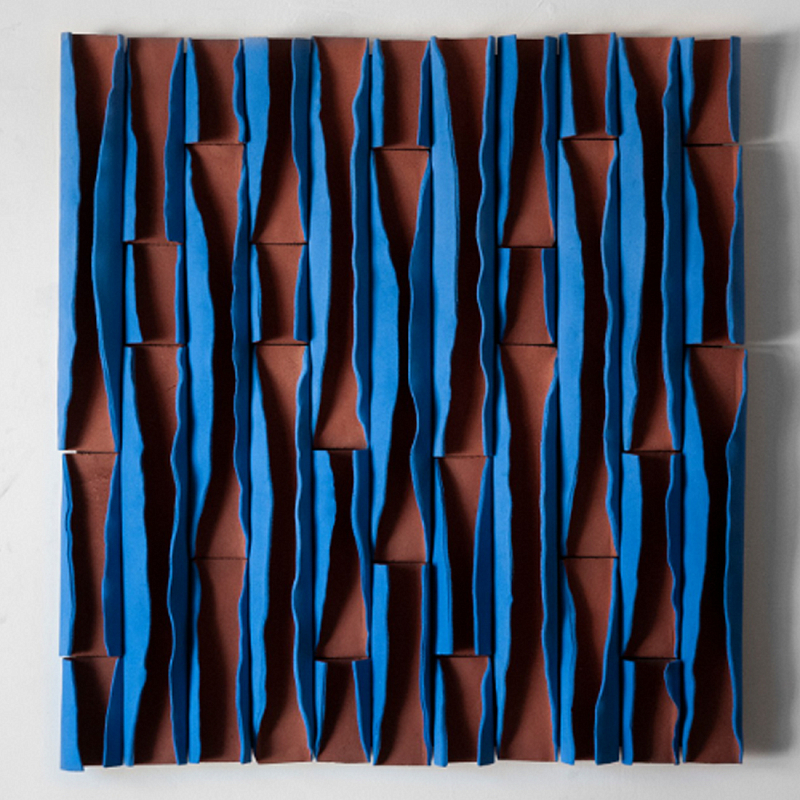 Объемное фактурное панно Metropolis Terracotta and Blue Синий Терракотовый в Липецке | Loft Concept 