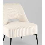 Кресло лаунж Бостон велюр рельефный молочный на черных ножках варинант исполнения - 2 | Loft Concept в Липецке