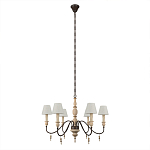 Люстра на металлическом основании с 6-ю белыми тканевыми абажурами Terrain варинант исполнения - 1 | Loft Concept в Липецке