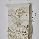 Панно из шерсти и хлопка с узором Beige Calista Serene варинант исполнения - 6 | Loft Concept в Липецке