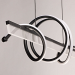 Люстра линейная черного цвета с волнообразным металлическим элементом Luke Lampco Tracer Lamp варинант исполнения - 7 | Loft Concept в Липецке