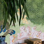 Обои ручная роспись Dandaka Glades Original colourway on painted Xuan paper варинант исполнения - 2 | Loft Concept в Липецке